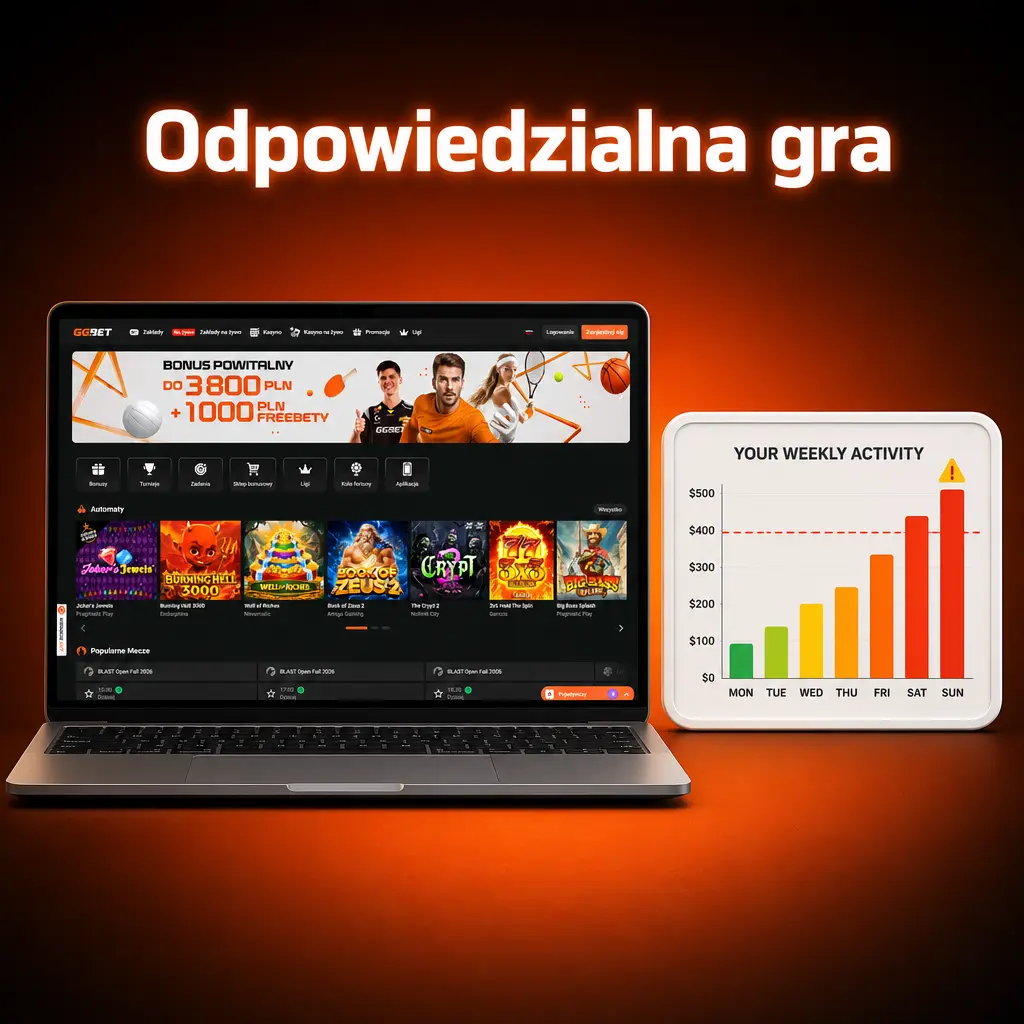 Panel konta GGbet z narzędziami odpowiedzialnej gry: limity depozytu, czasu sesji i samowykluczenia