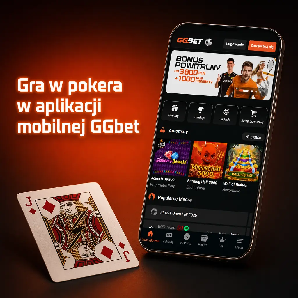Gra w pokera w aplikacji mobilnej GGbet na Android i iOS z bonusem powitalnym 200% + 100 FS
