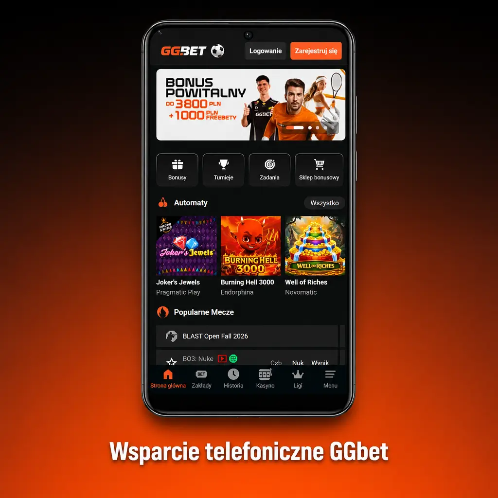 Wsparcie telefoniczne GGbet – kontakt głosowy na życzenie poprzez czat lub formularz, bez darmowej infolinii dla graczy z Polski.